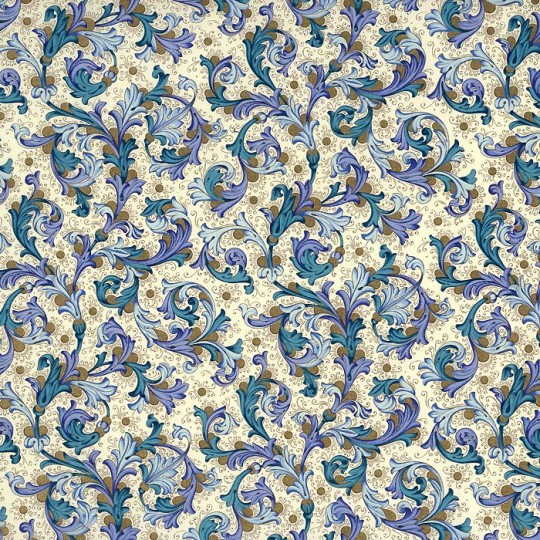 Traditional Florentine Print Paper in Blues ~ Rossi Italy